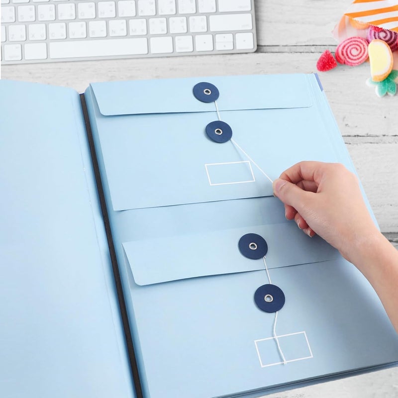 ruileeccl Important Document Organizer Personal Binder Organizer with Labels Accordion File Stylish Binder for Storing Important Papers, Certificates, Passports, Photos, and Letters(Bule) - Image 4